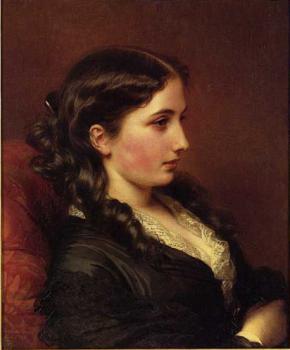 Franz Xavier Winterhalter : Study of a Girl in Profile